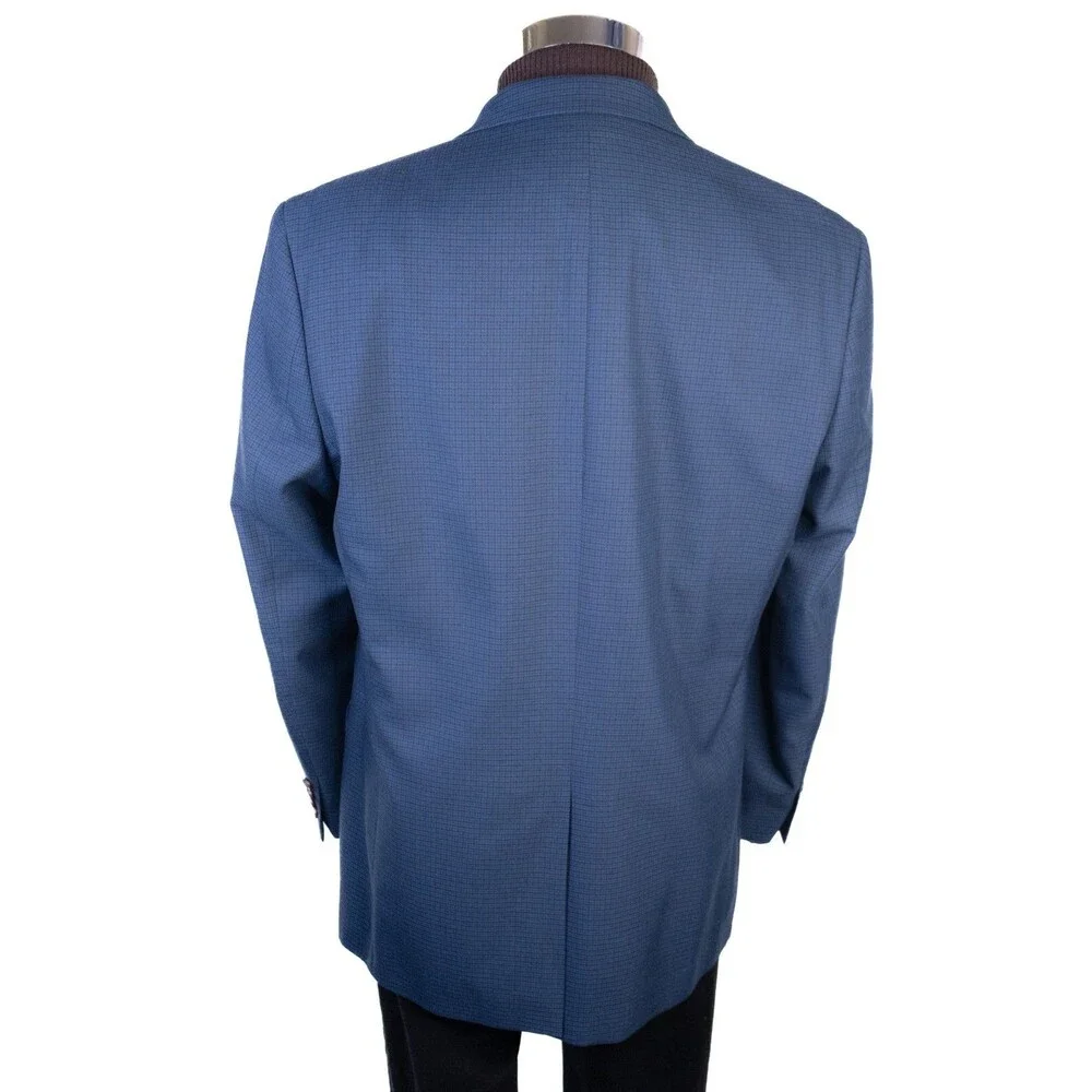 Ralph Lauren Mens Blazer Sz 42L Sport Coat Jacket Poly Blend 2-Bttn Houndstooth